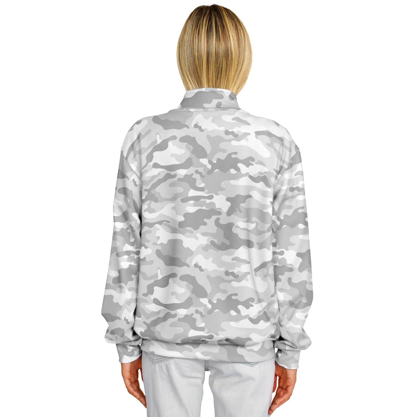 Snow Camo Jacket | Heavyweight Baseball | White & Light Grey