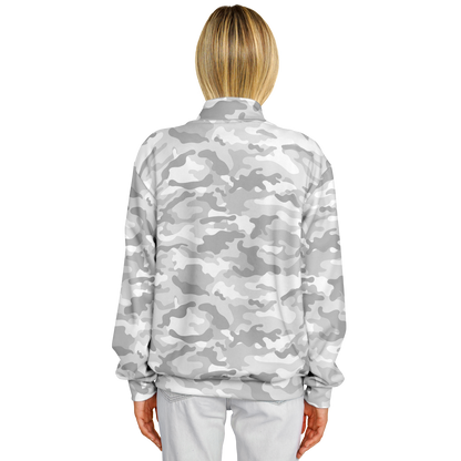 Snow Camo Jacket | Heavyweight Baseball | White & Light Grey