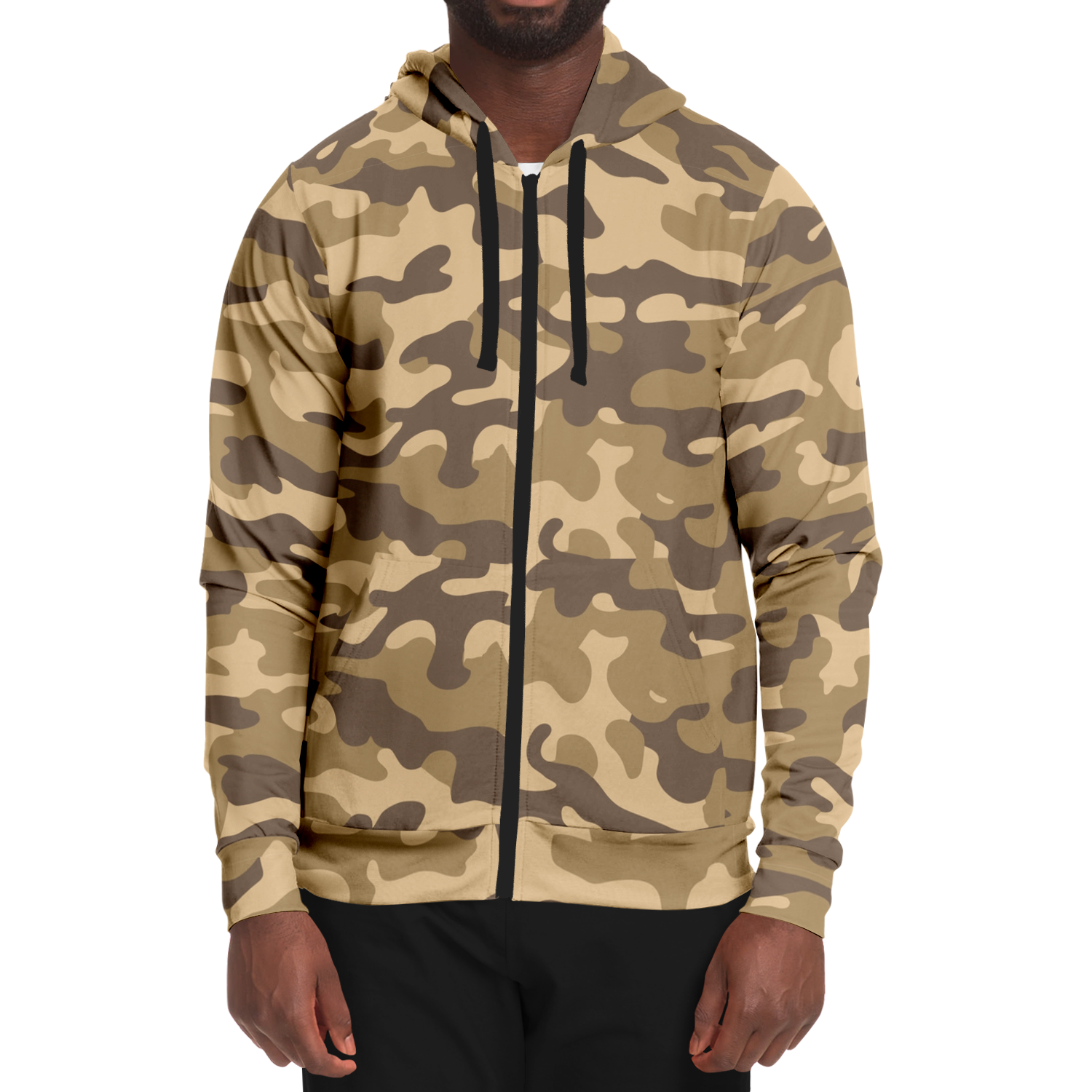 Zip-Up Hoodie | Khaki Camouflage