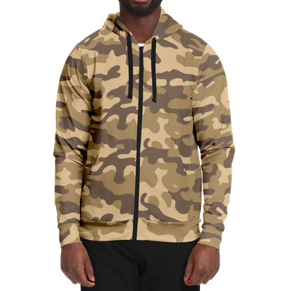 Zip-Up Hoodie | Khaki Camouflage