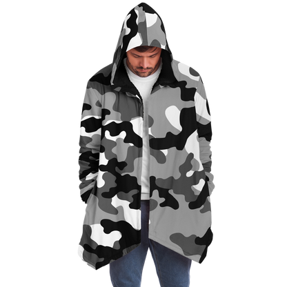 Camo Cloak | Black, White, & Gray Camouflage | Microfleece