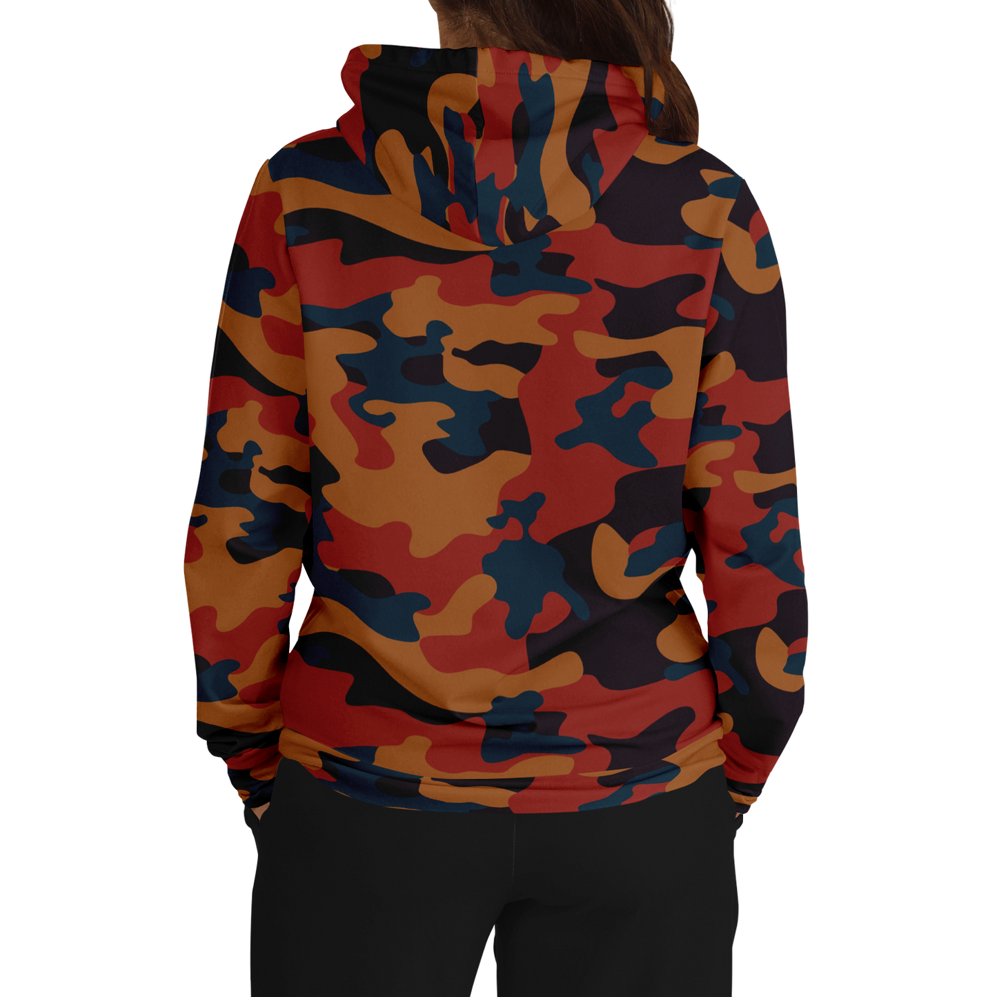 Camo Hoodie | Brown, Prussian Blue and Auburn Camouflage