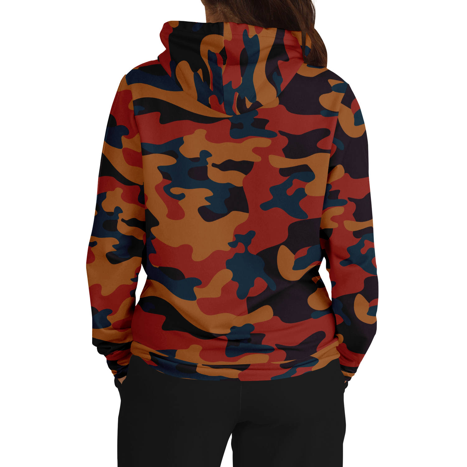 Camo Hoodie | Brown, Prussian Blue and Auburn Camouflage