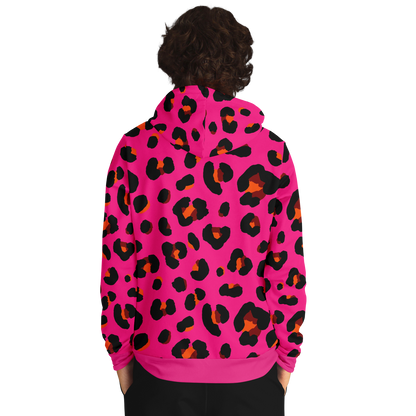 Leopard Hoodie | Cerise Pink, Orange and Black