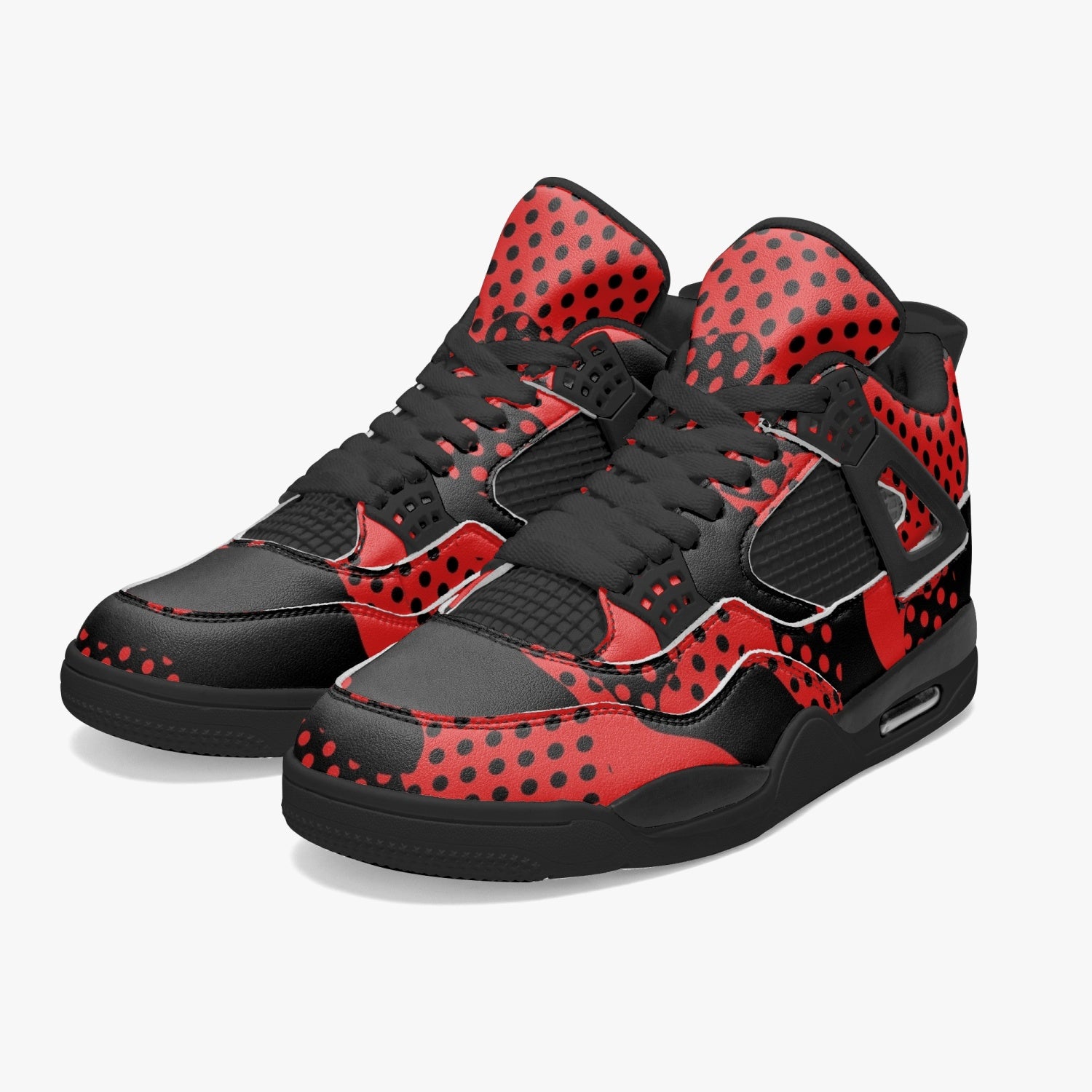 Red Camo Jordans AJ4 | Pixel Camouflage | Black Sole