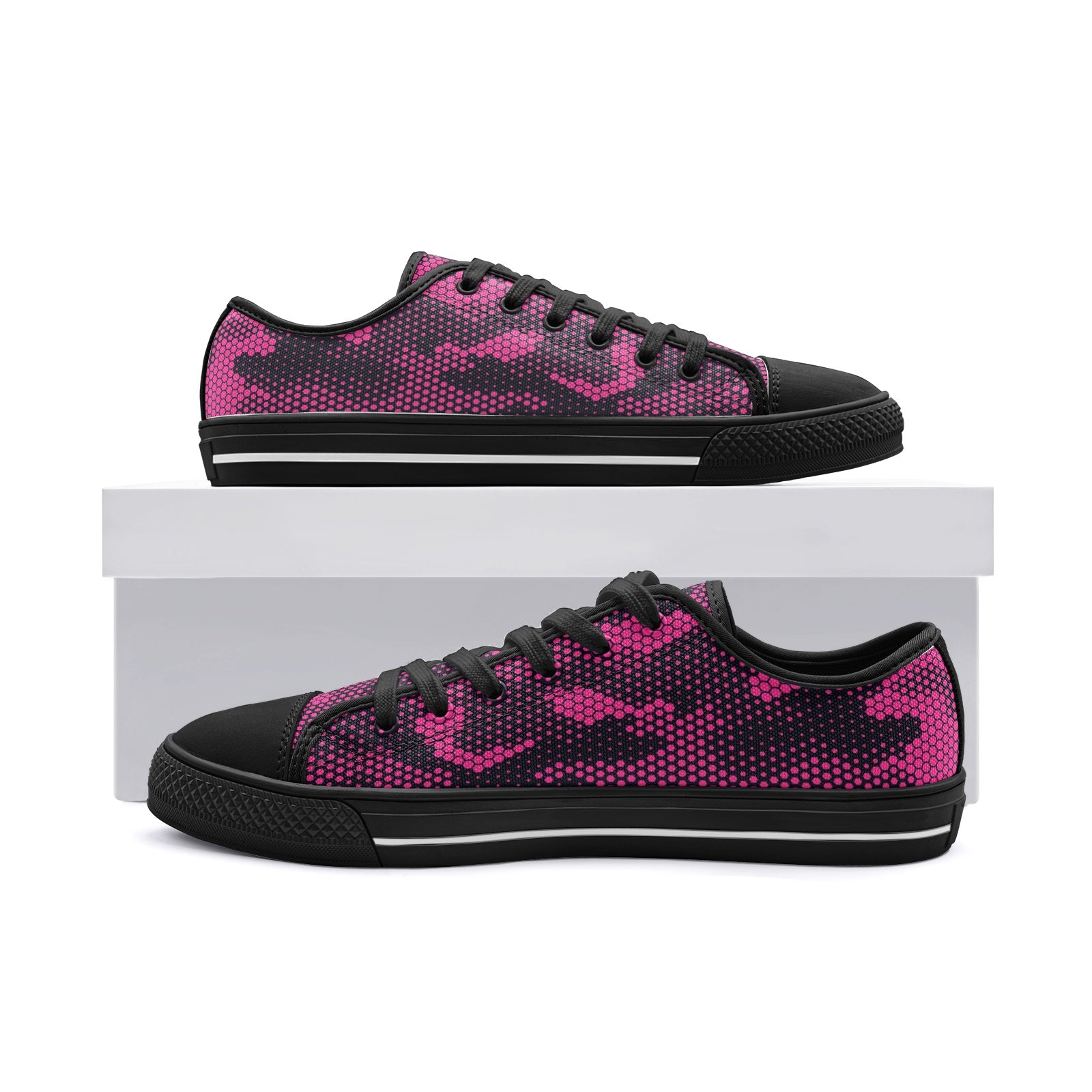 Camo Shoes | Low Top Canvas | Digital Pink Camouflage