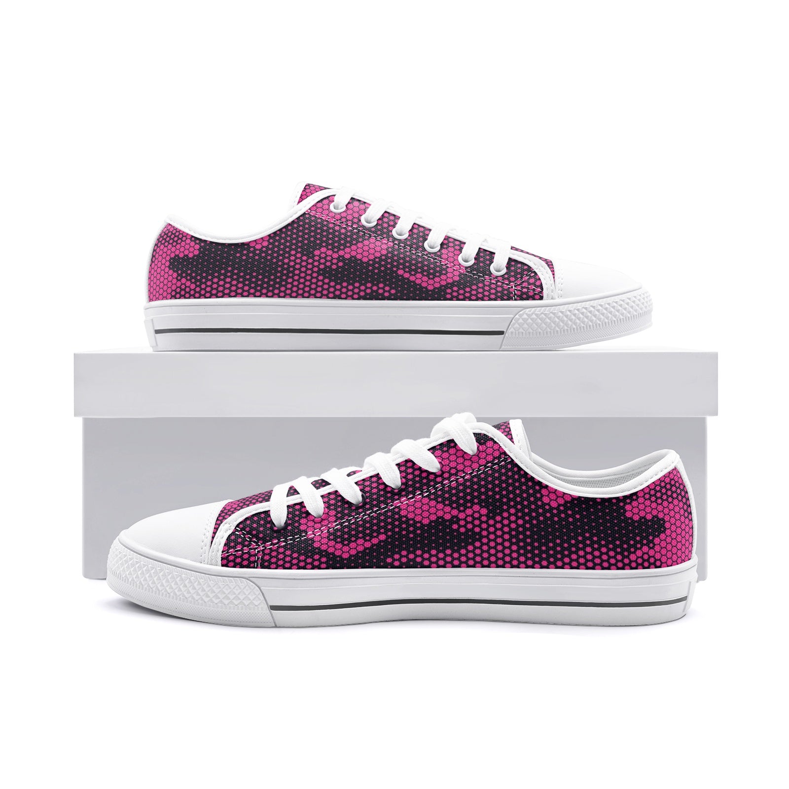 Camo Shoes | Low Top Canvas | Digital Pink Camouflage