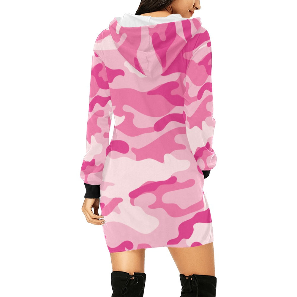 Camo Hoodie Dress | Lavender Pink Camouflage