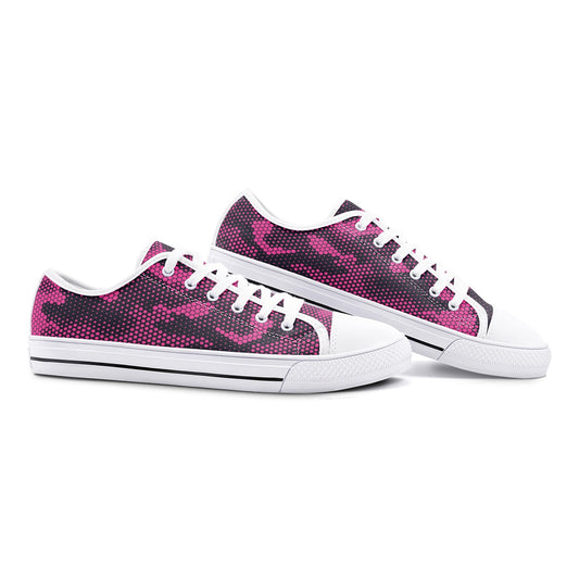 Camo Shoes | Low Top Canvas | Digital Pink Camouflage