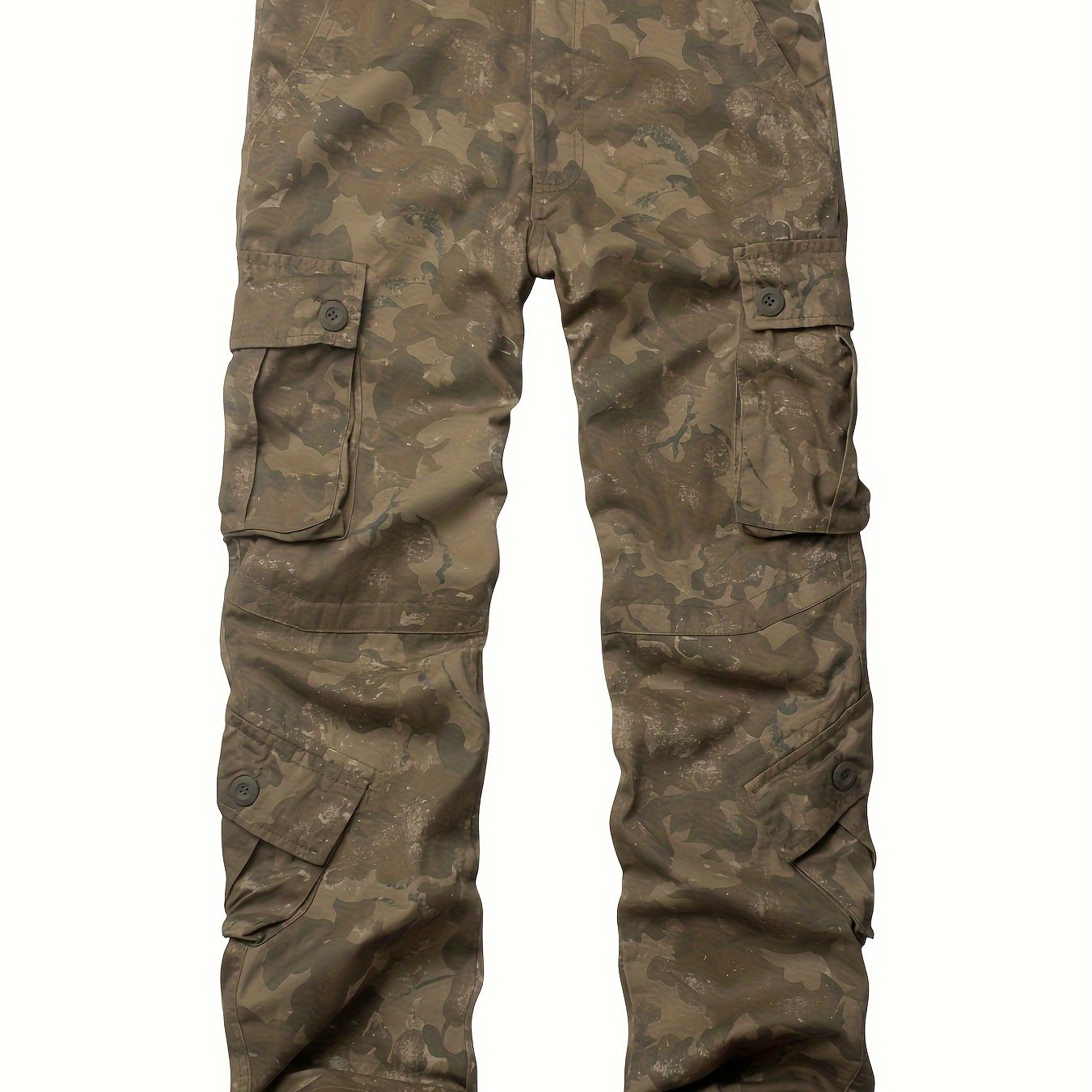 Camo Cargo Pants for Men: Cotton, Casual Fit, Zip & Drawstring Closure