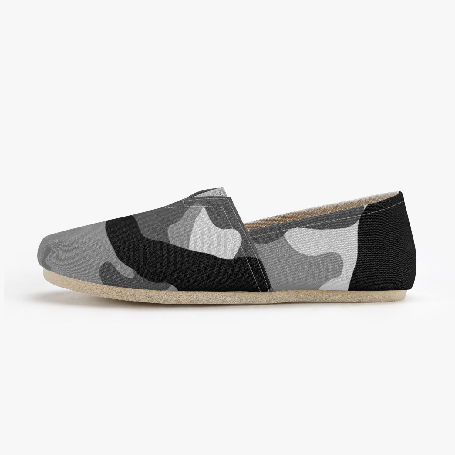 Camo Toms | Black, Gray, and White Camouflage Canvas Shoes