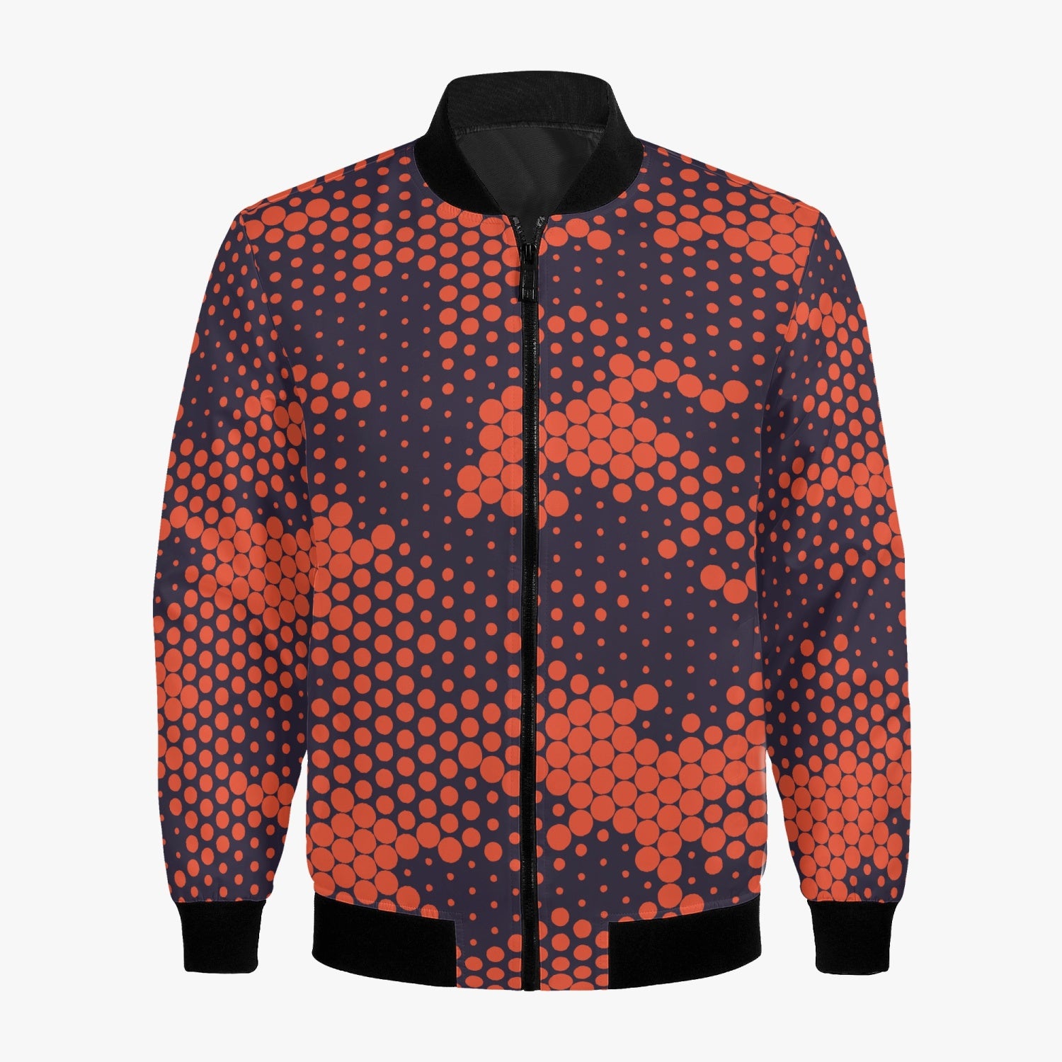 Women's Camo Bomber Jacket | Orange and Blue Digital