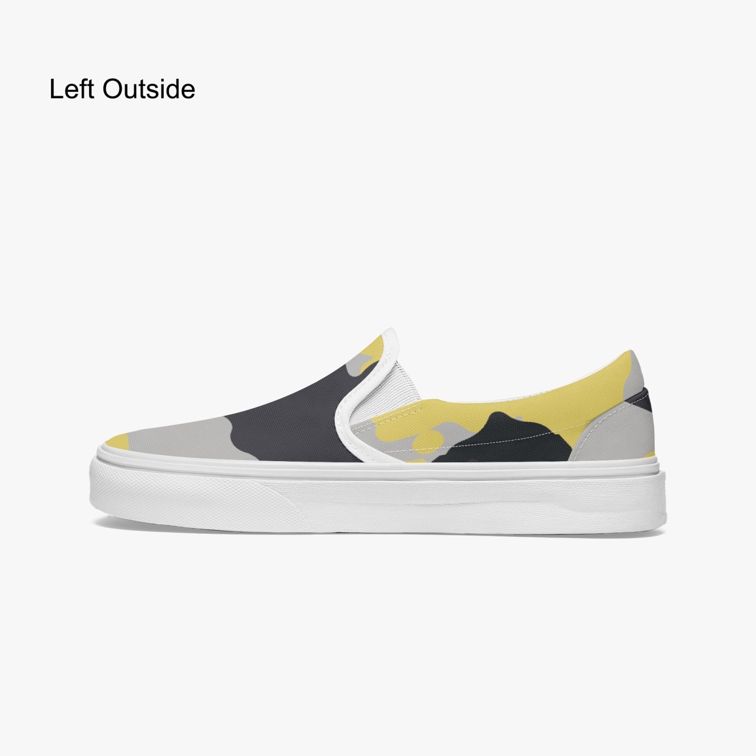 Camo Slip-On Shoes | Yellow, Black, and Silver Camouflage