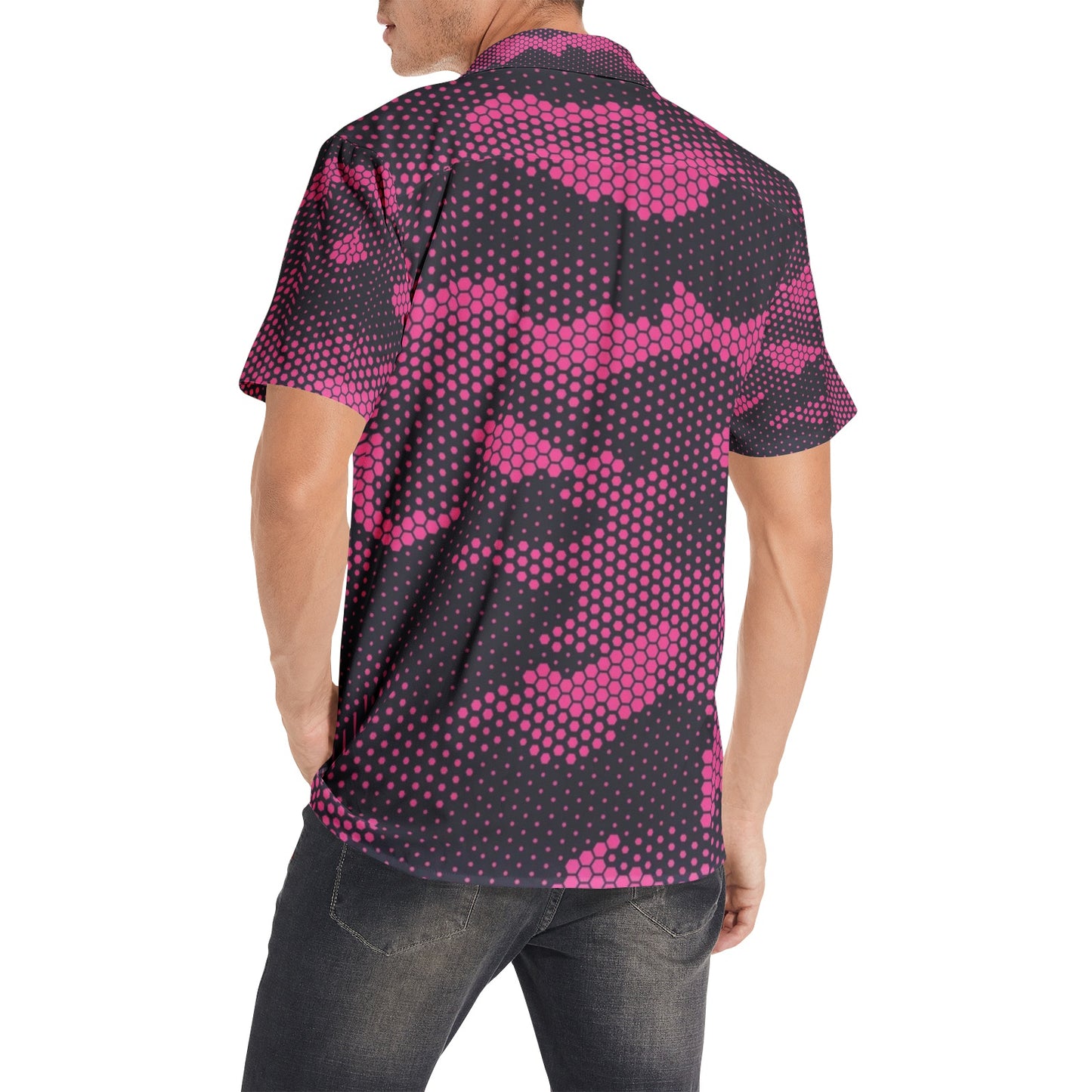 Cotton Camo Shirt For Men | Pink Digital Short-Sleeve