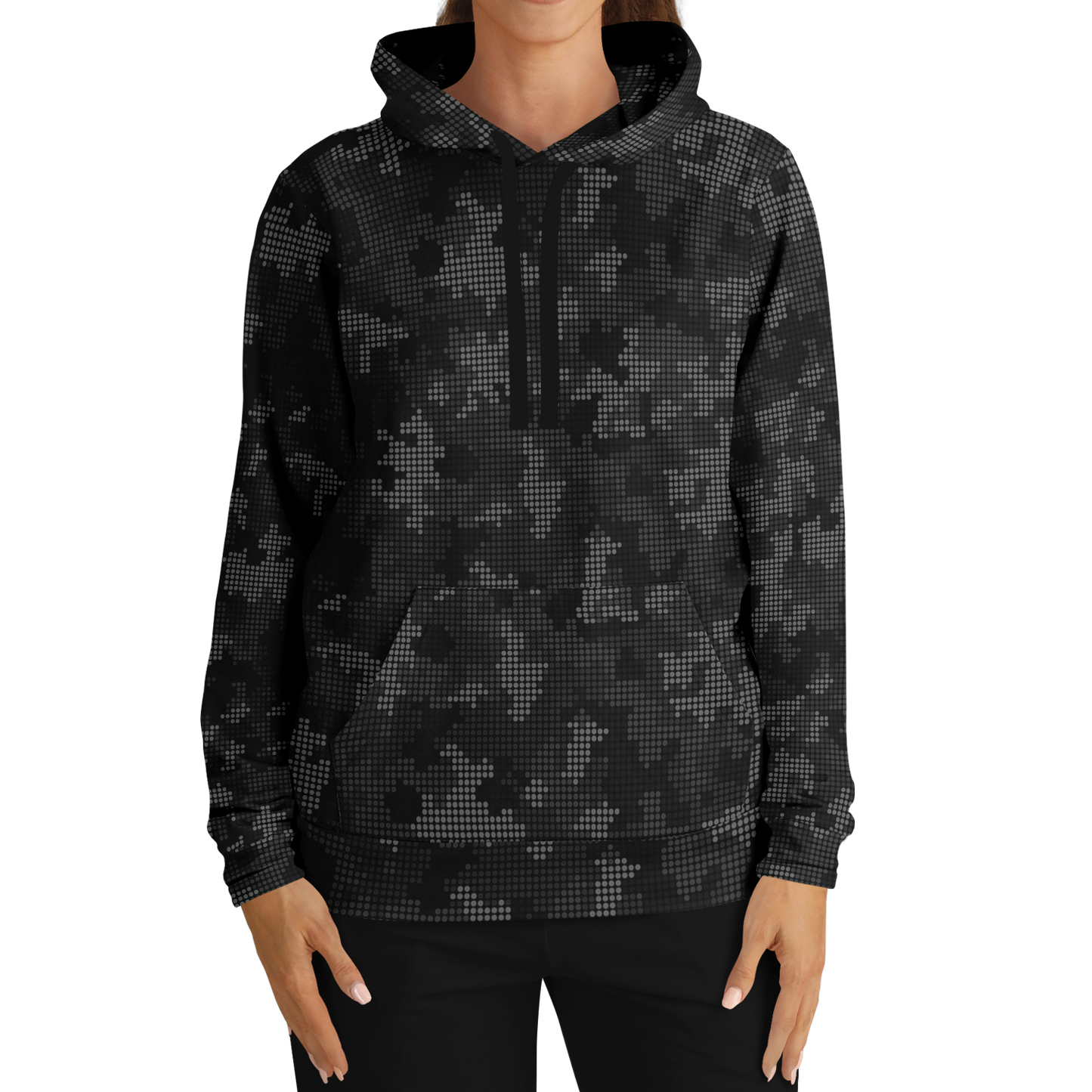 Black Camo Hoodie | Stylish Pixel Camouflage