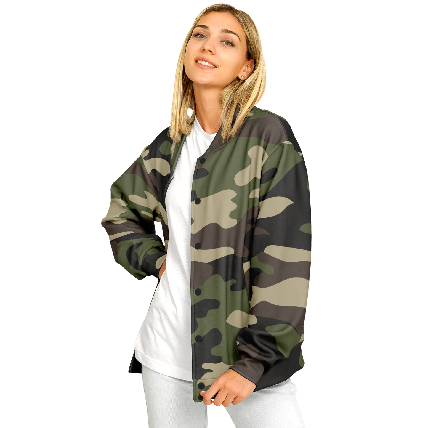 Baseball Jacket | Classic Green Camouflage | Unisex