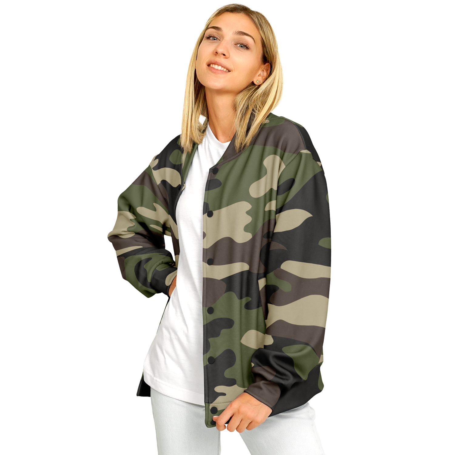 Baseball Jacket | Classic Green Camouflage | Unisex