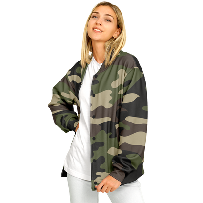 Baseball Jacket | Classic Green Camouflage | Unisex