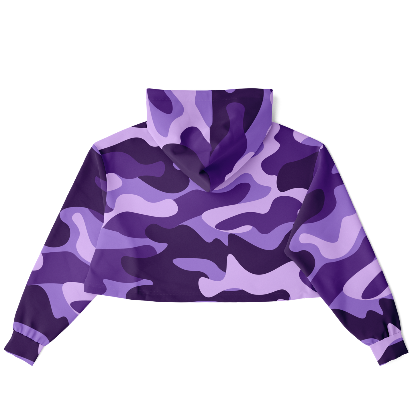 Cropped Hoodie For Women | Purple, Blue & Mauve Camouflage