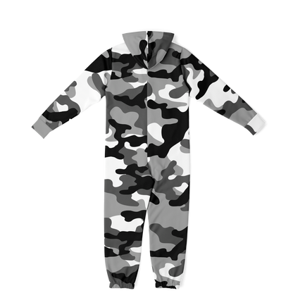 Camo Onesie | Gray, Black and White Camouflage