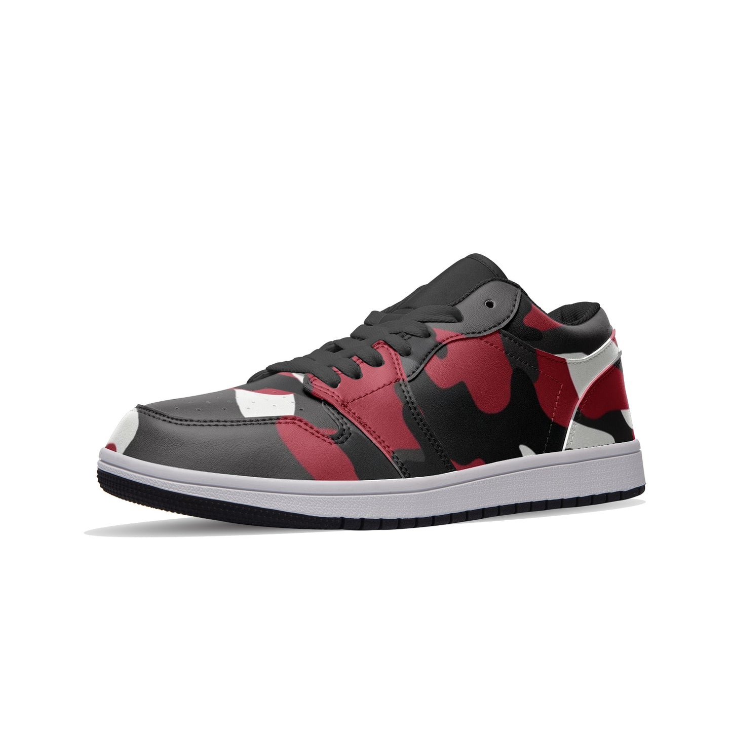 Camo Sneakers | Green, Red, Black, & White | Low Top Leather