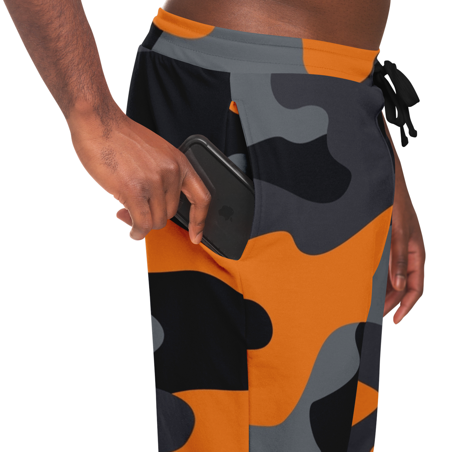 Camo Sweatpants | Unisex | Orange, Gray & Black Camouflage