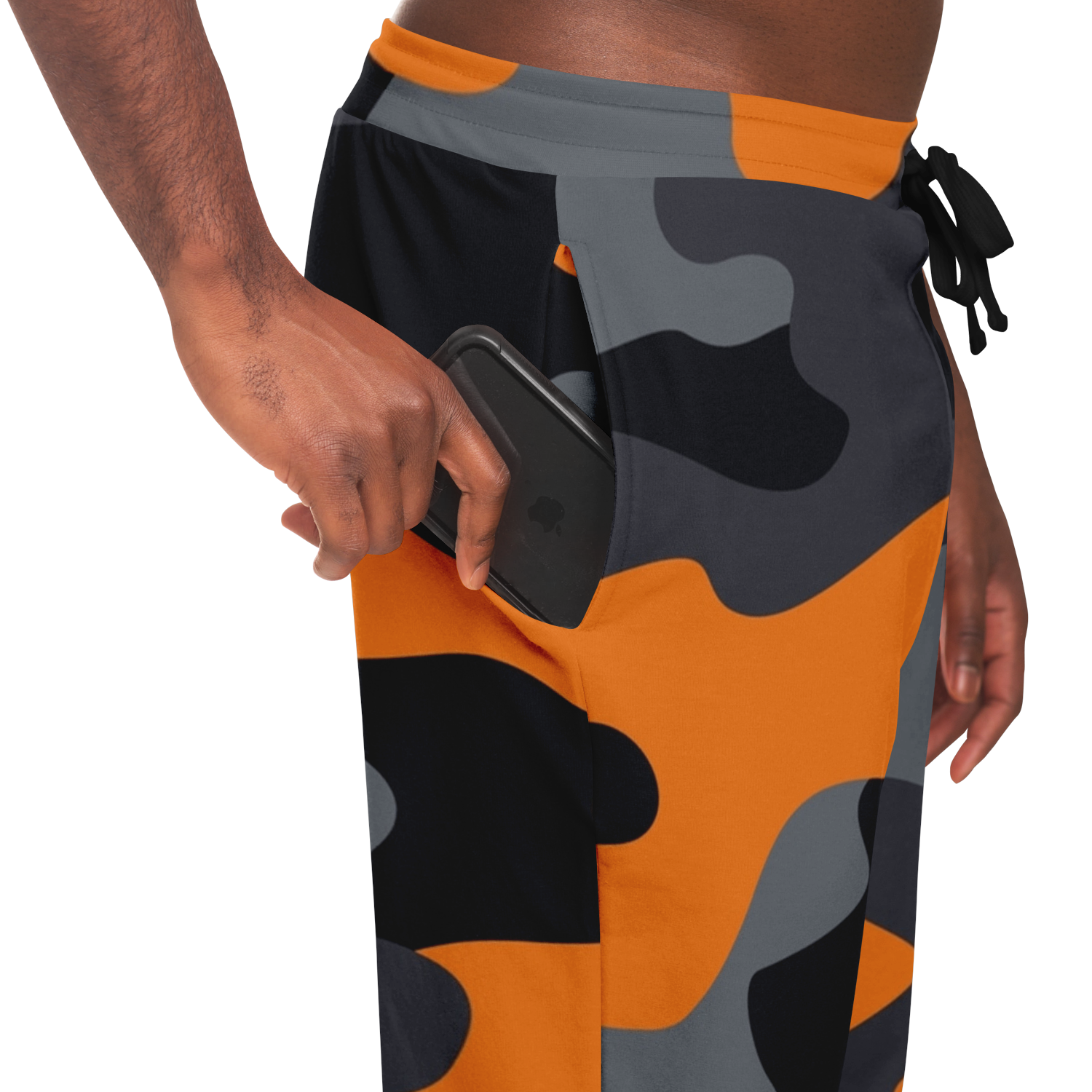 Camo Sweatpants | Unisex | Orange, Gray & Black Camouflage