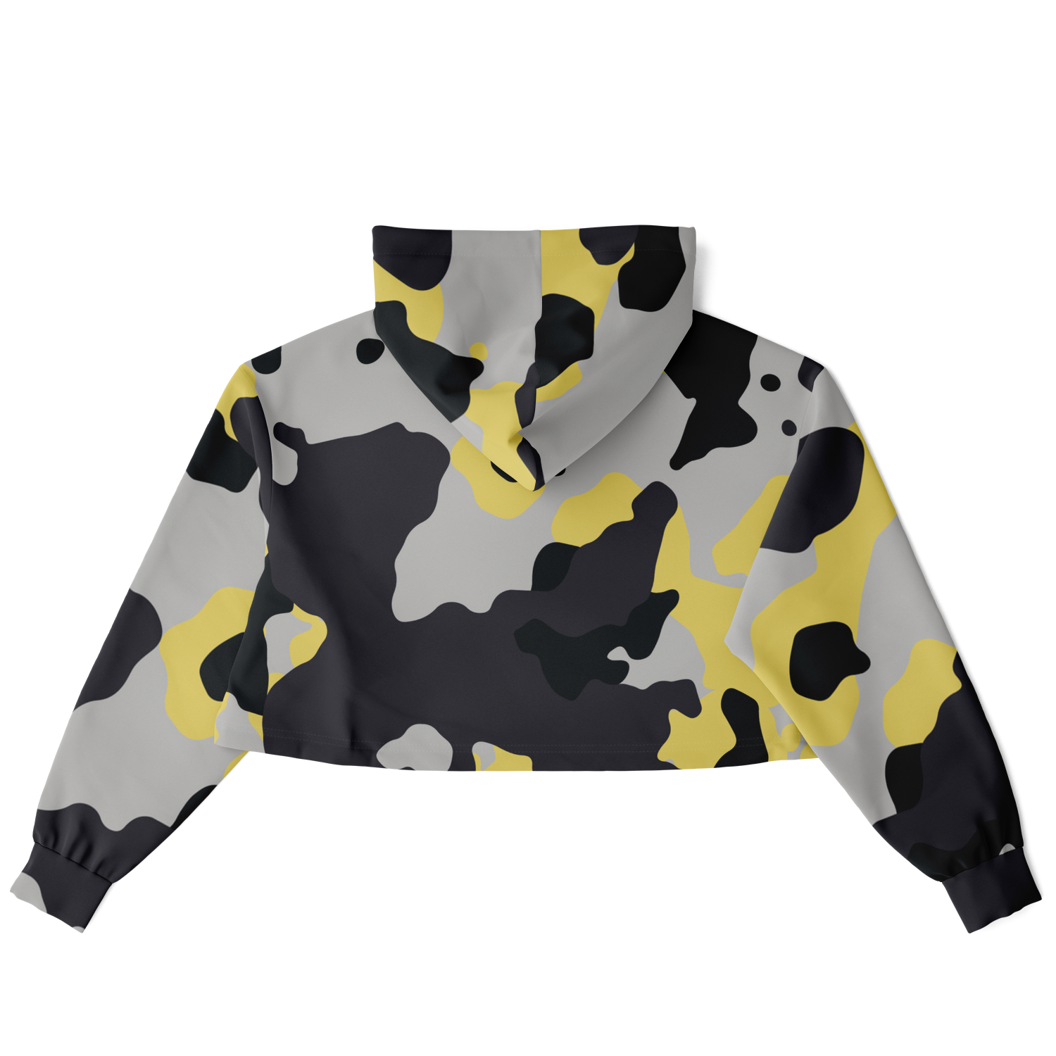 Cropped Hoodie For Women | Yellow, Black & Silver Camouflage