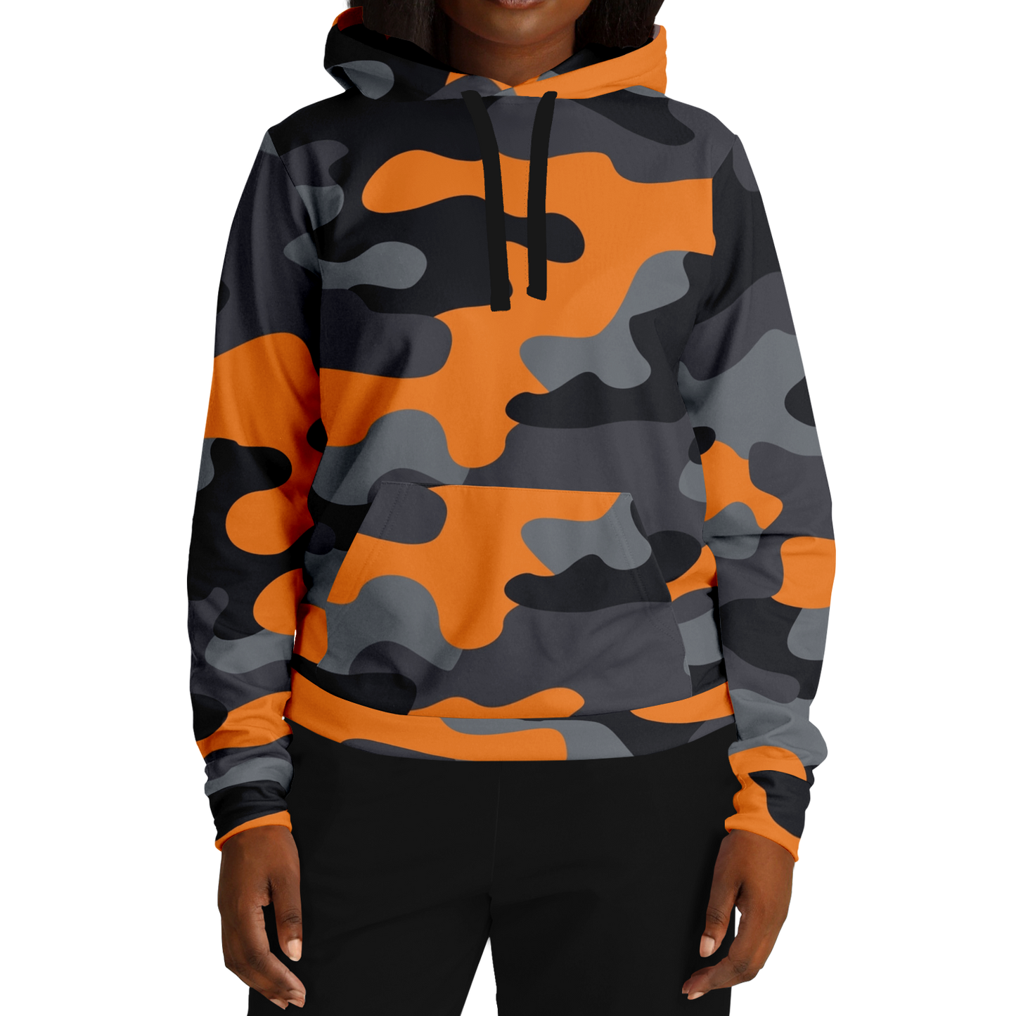 Camo Hoodie | Orange, Gray & Black Camouflage