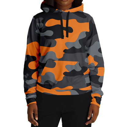 Camo Hoodie | Orange, Gray & Black Camouflage