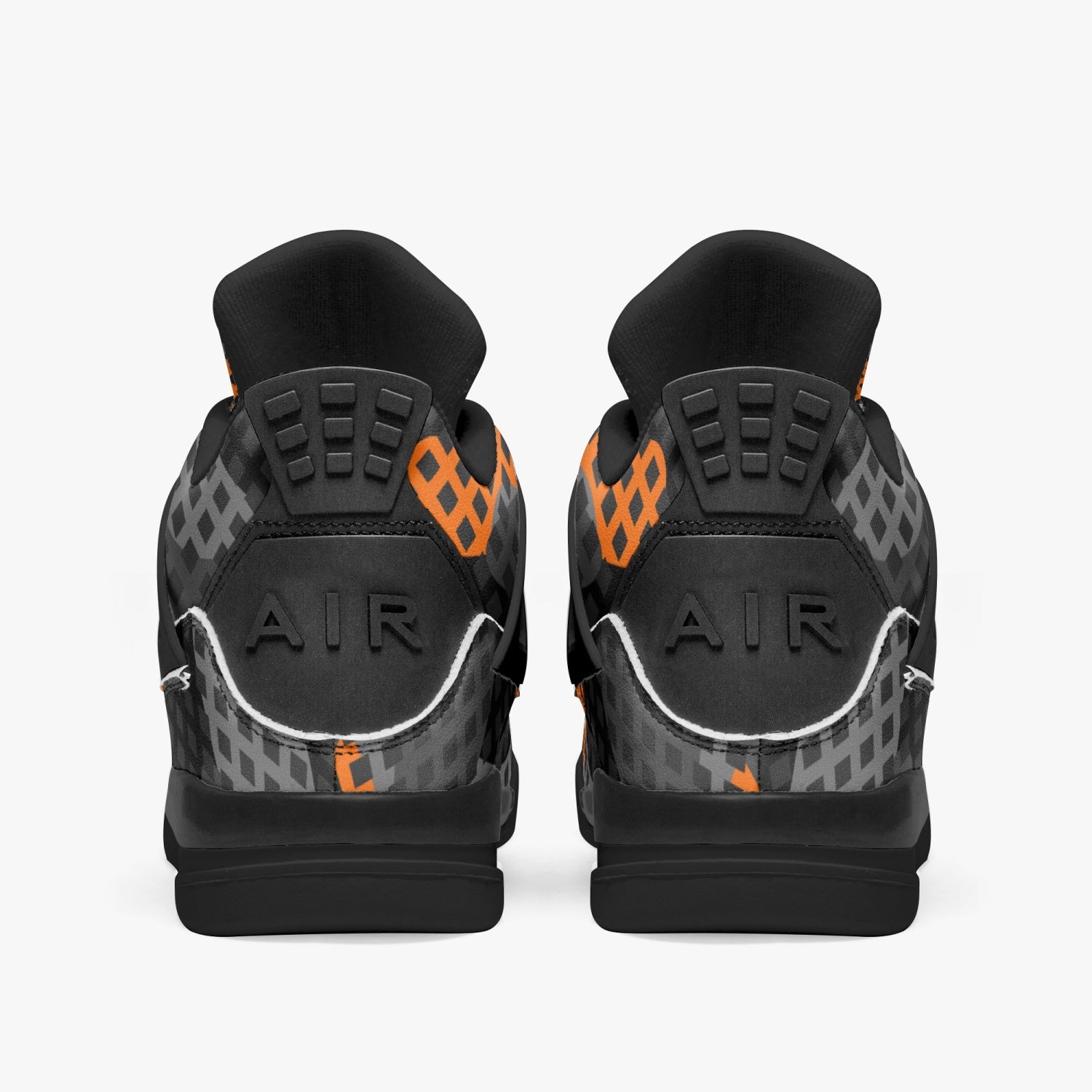 Camo Jordans AJ4 | Orange & Black Pixel Camouflage