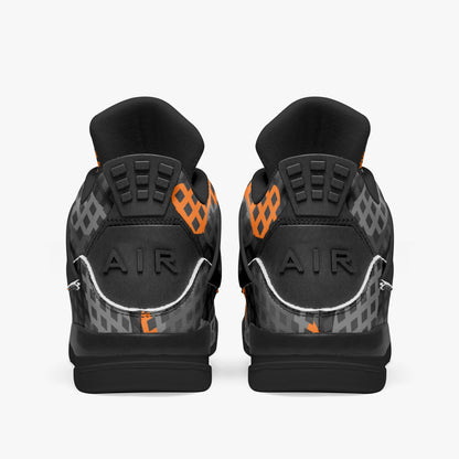 Camo Jordans AJ4 | Orange & Black Pixel Camouflage