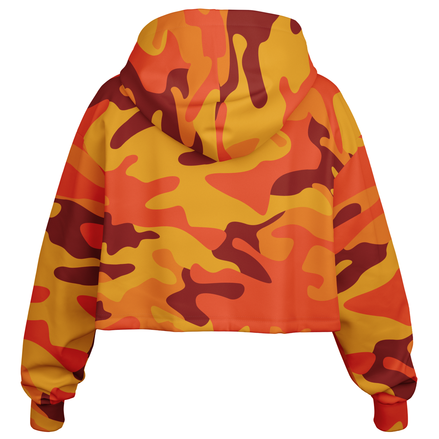 Cropped Hoodie For Women | Orange & Red Camo