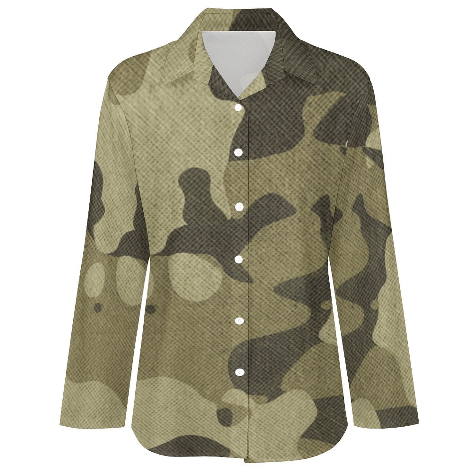 Women's Button-Up Camo Shirt | Green Fabric