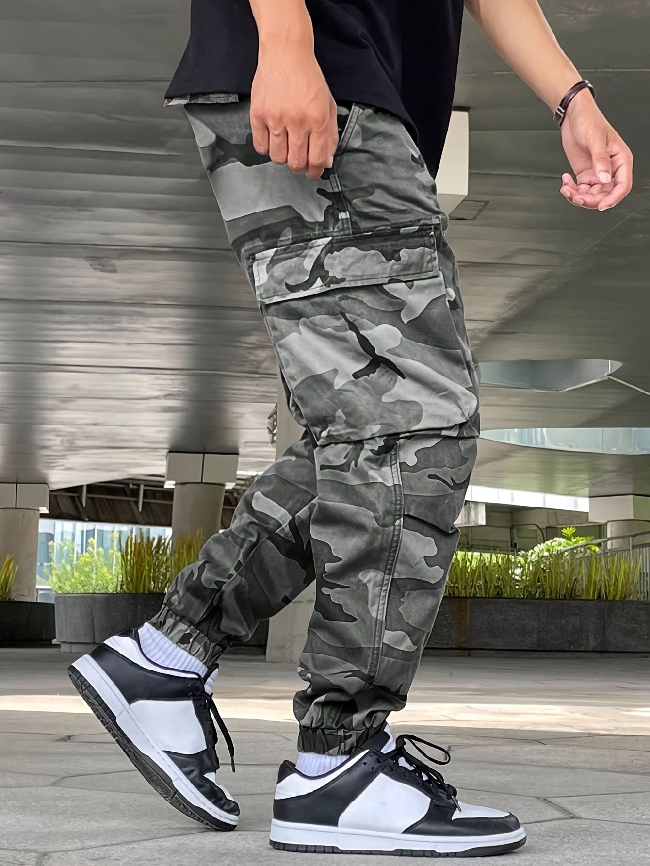 Men's Camo Cargo Pants | Street Style Drawstring Waist