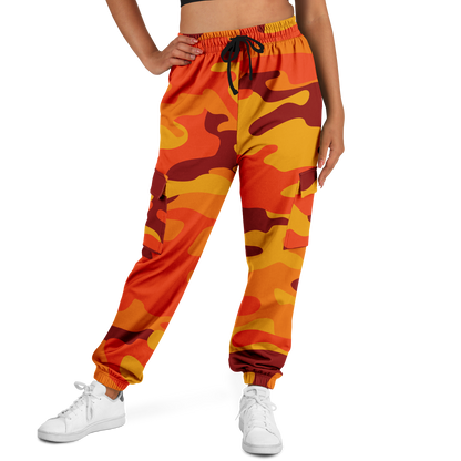 Camo Cargo Pants | Unisex | Orange & Red Camouflage