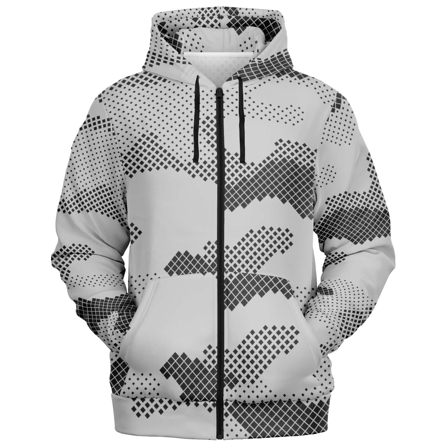 Zip-Up Hoodie | Digital Gray Camouflage