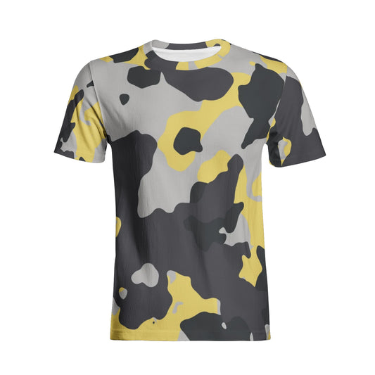 Camo T-shirt | Cotton | Unisex | Yellow, Black, and Silver