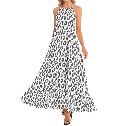 Leopard Print Maxi Dress | Black & White