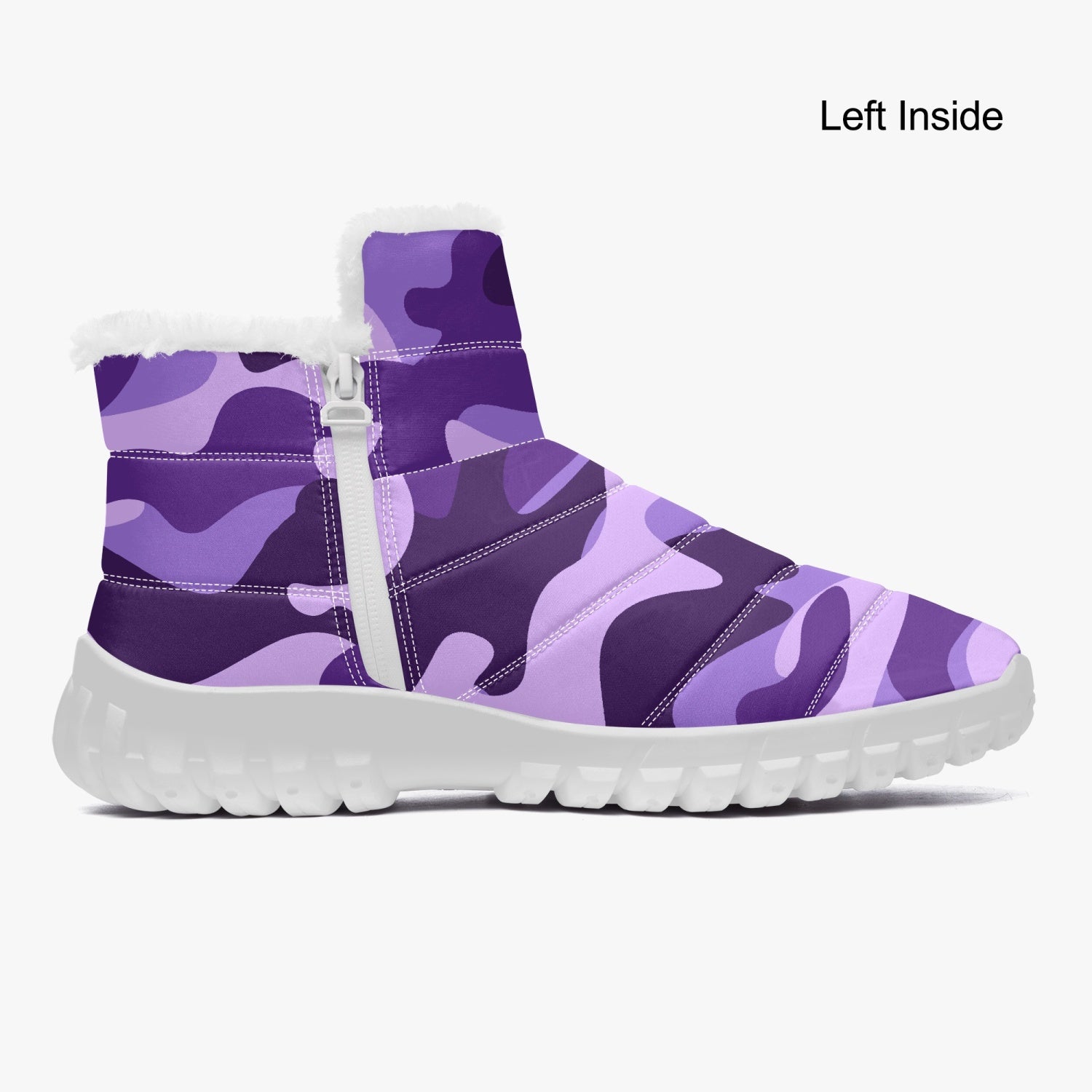 Camo Boots | Cotton-pad Fur Zipper Up | Purple and Blue