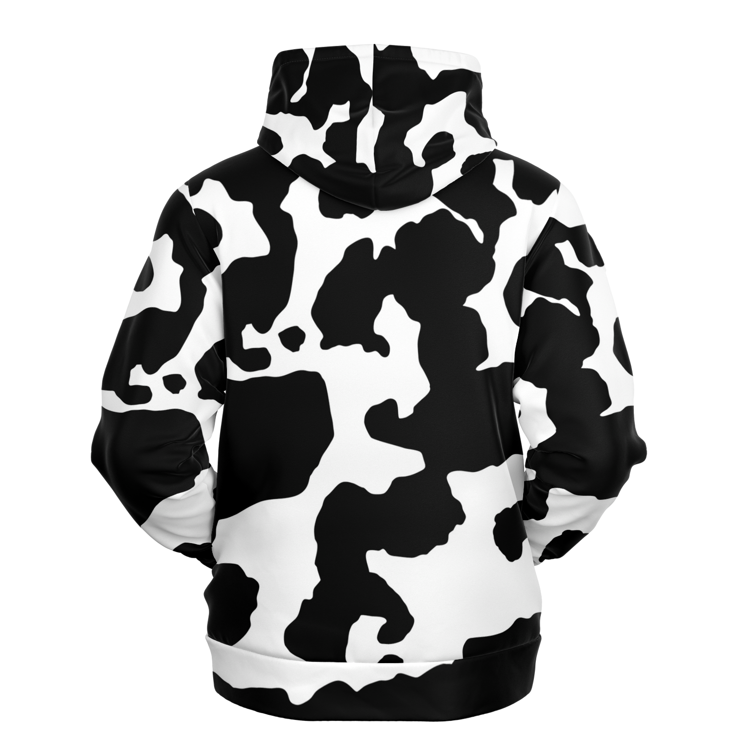 Camo Hoodie | Black & White Cow Camouflage