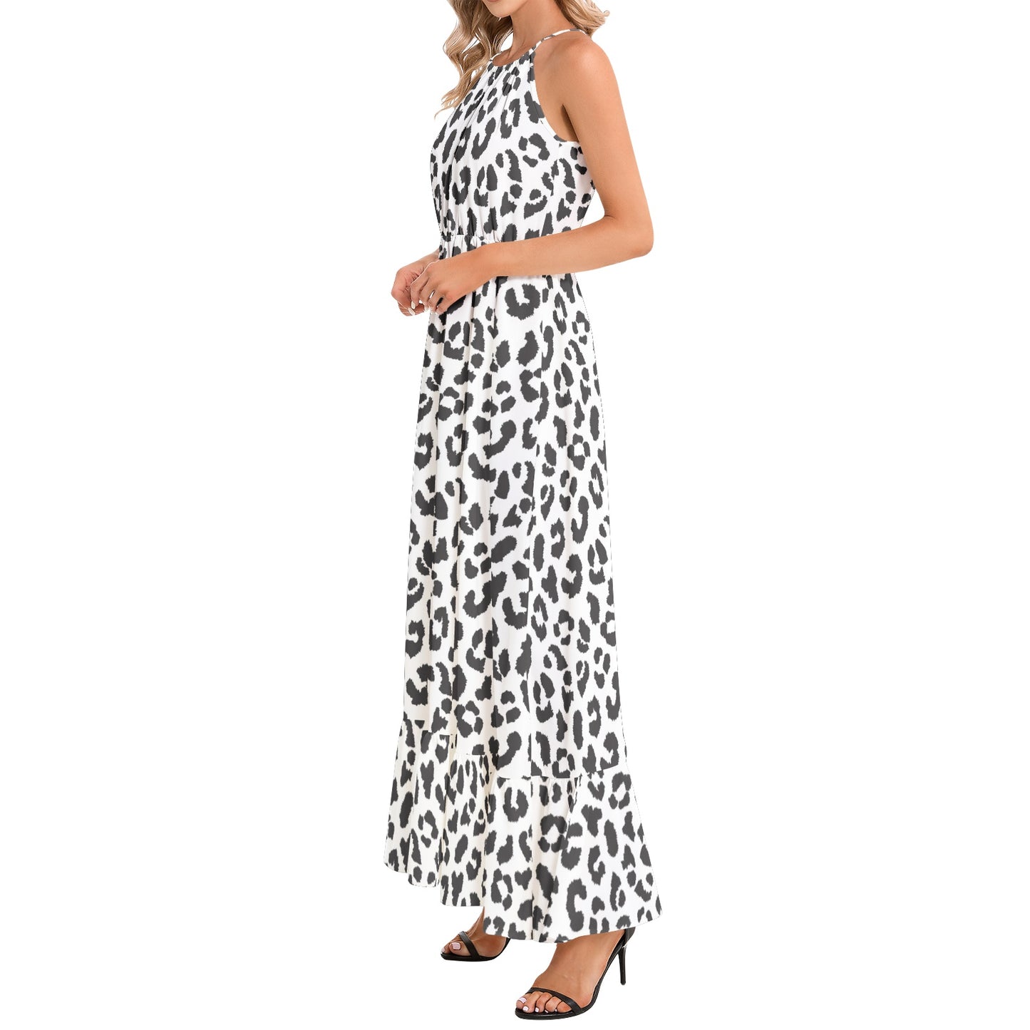 Leopard Print Maxi Dress | Black & White