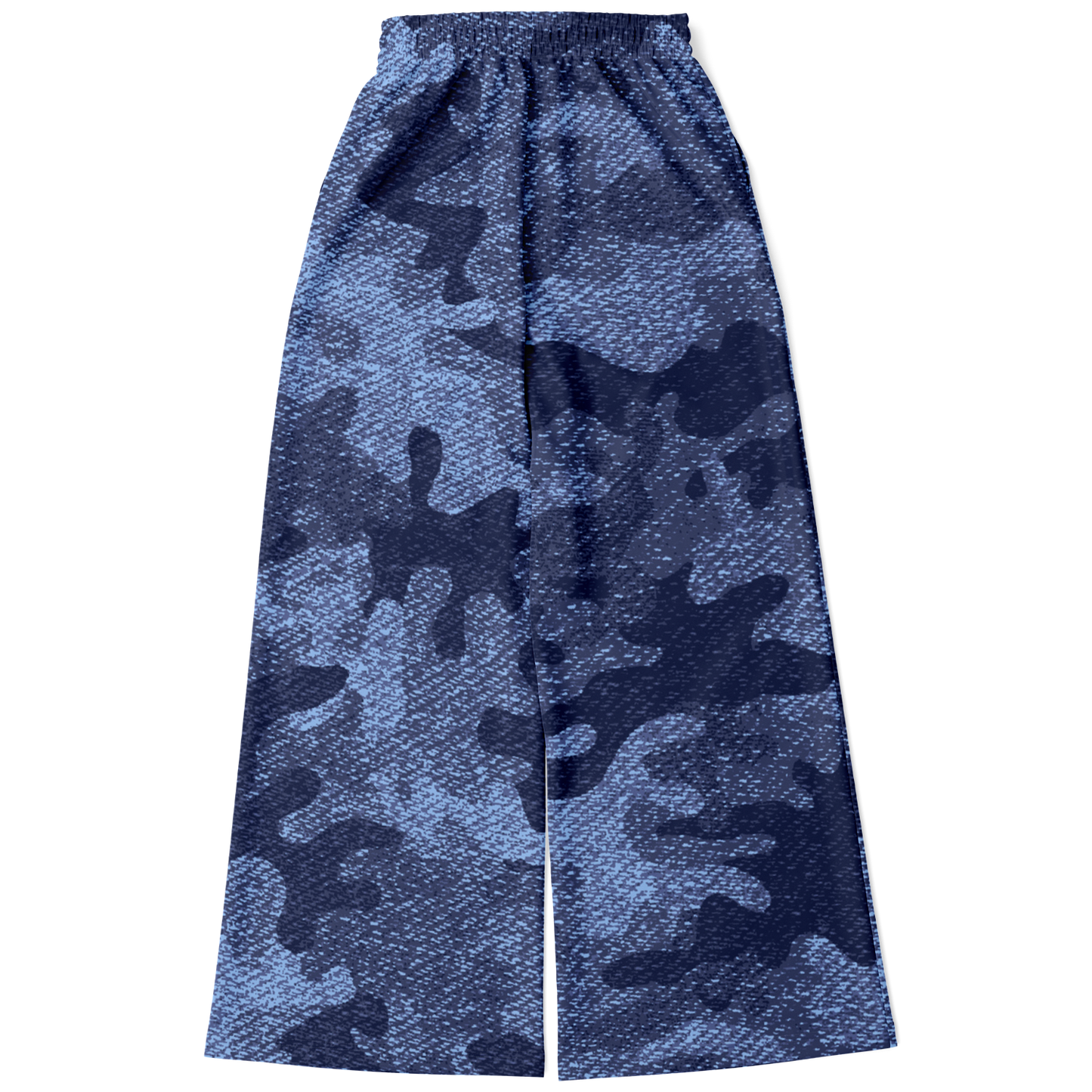 Camo Wide Leg Pants | Blue Denim Camouflage