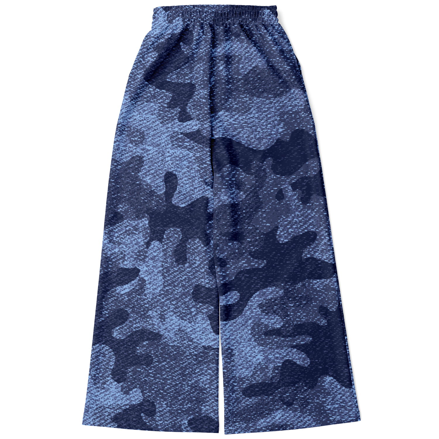 Camo Wide Leg Pants | Blue Denim Camouflage