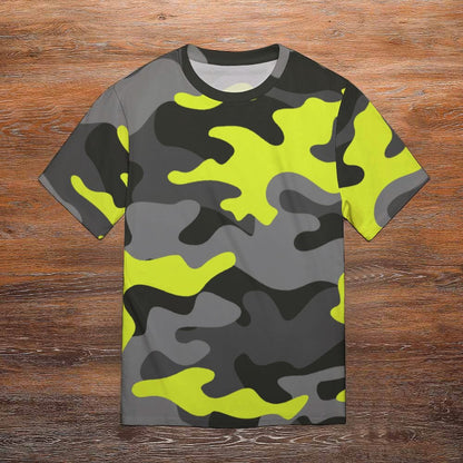 Camo Shirt | Black, Gray & Yellow Camouflage T