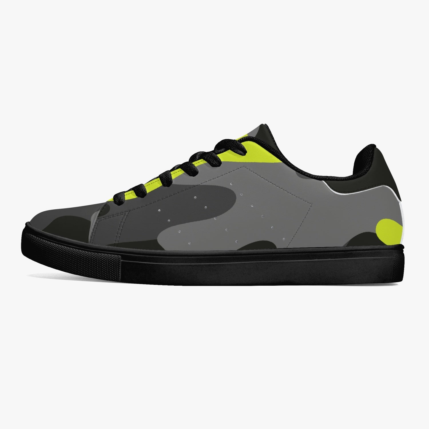 Camo Sneakers | Classic Low-Top | Yellow, Black, & Gray