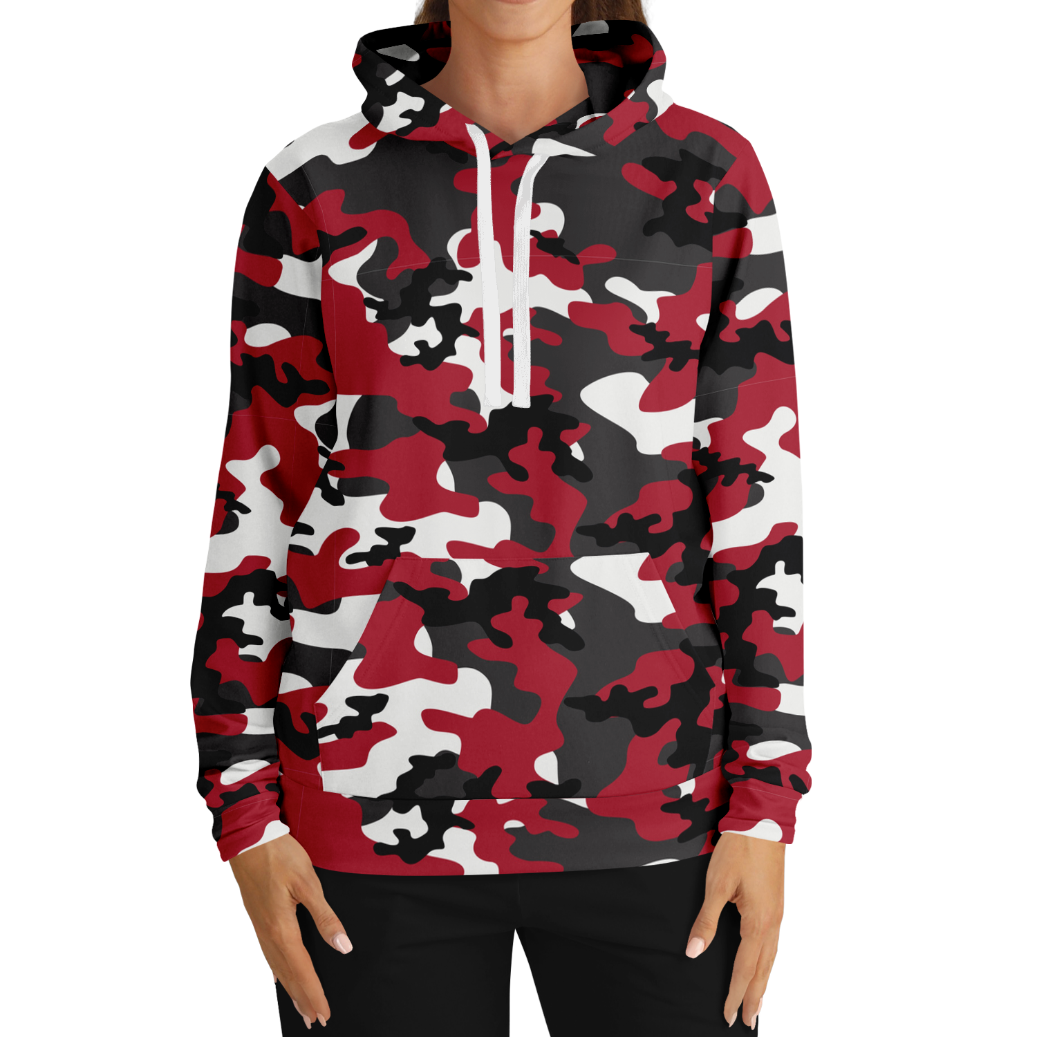 Red Camo Hoodie | Jungle Green, Black, and White Camouflage