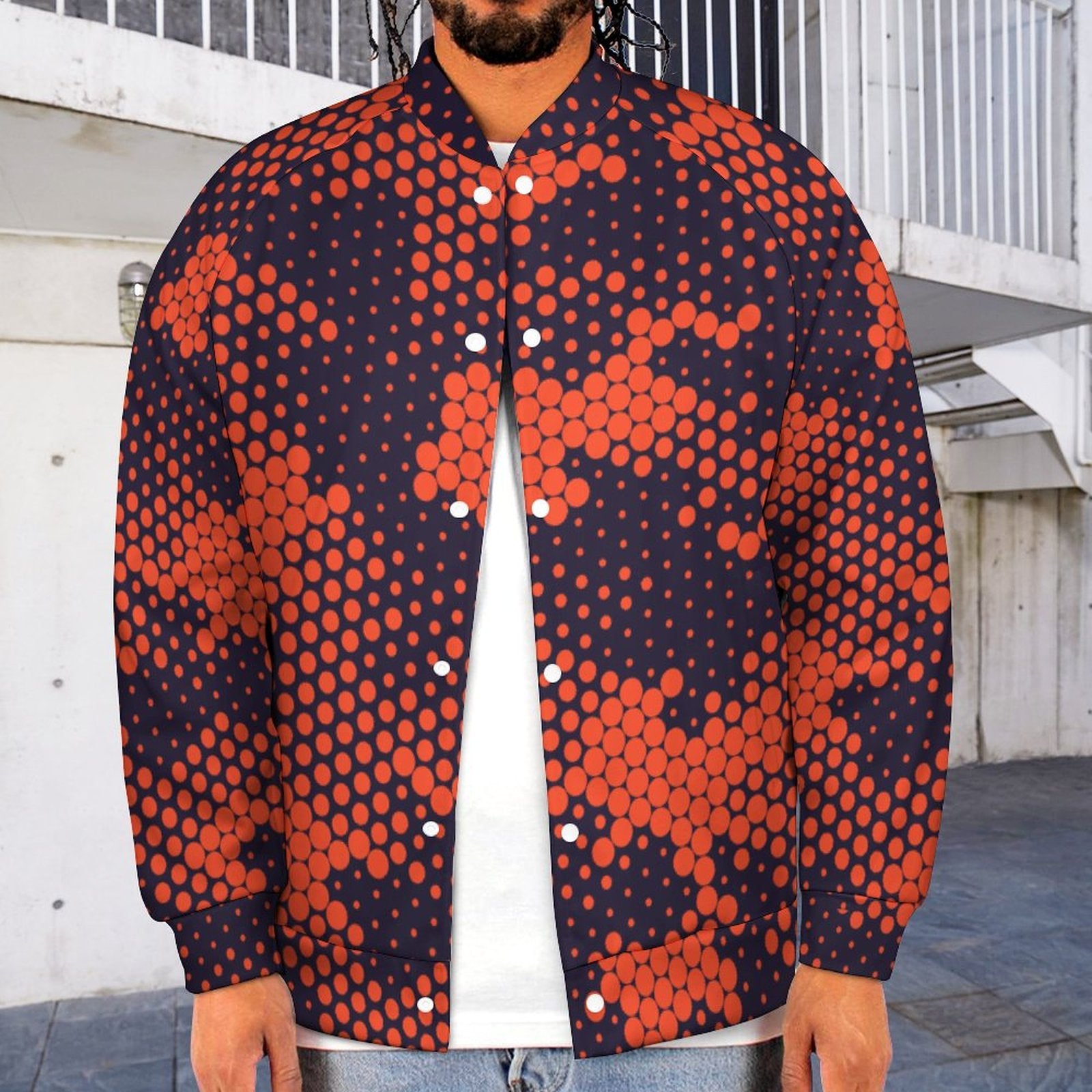 Men's Camo Jacket | Orange & Blue Digital Camouflage