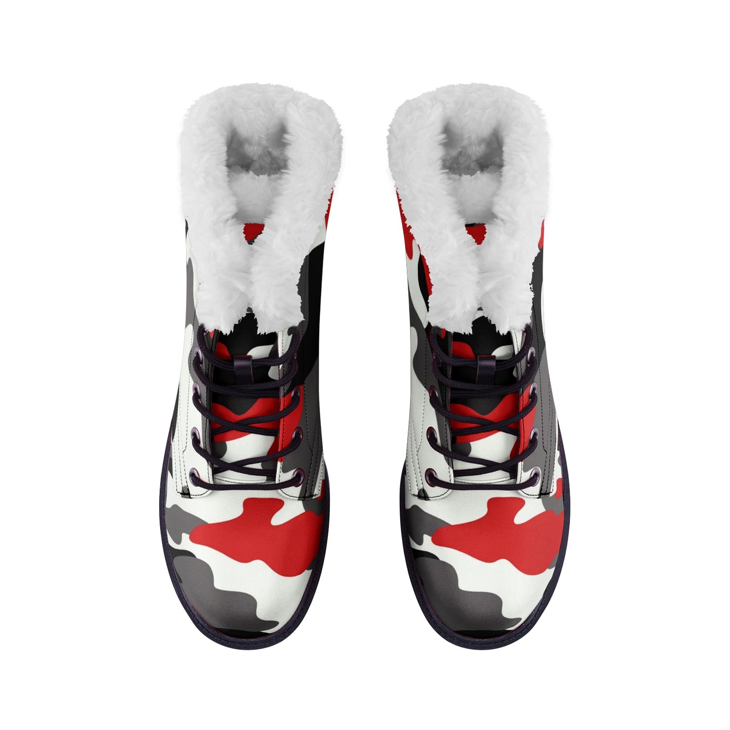 Snow Camo Boots | Red, Black, and White Camouflage