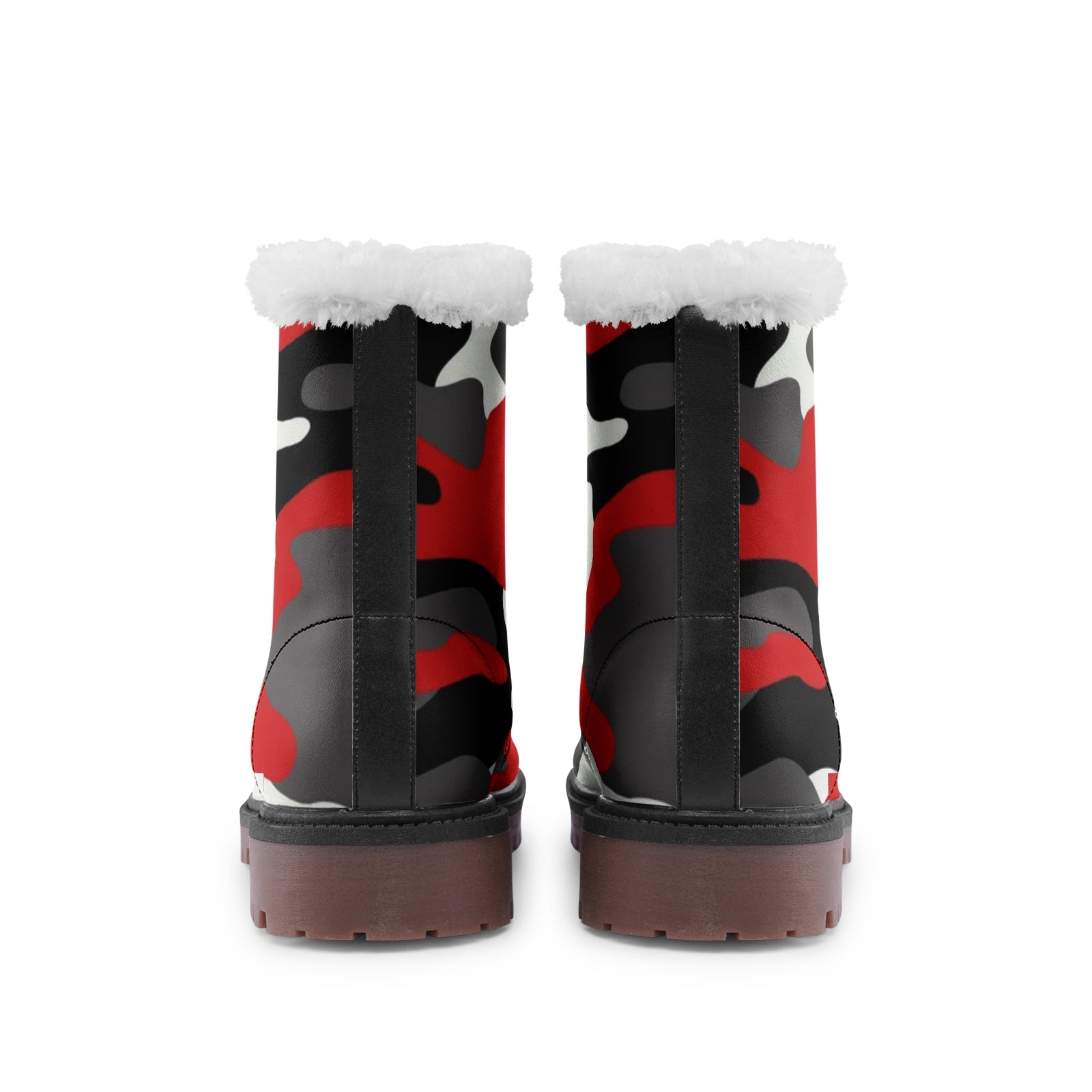 Snow Camo Boots | Red, Black, and White Camouflage